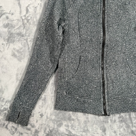 Lululemon Scuba Hoodie Womens 6 Full Zip Gray Sweatshirt Light Cotton Fleece - Picture 3 of 9